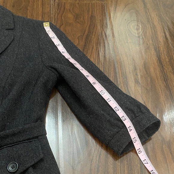 Banana Republic Charcoal Wool Blend Suit Blazer with Belt Skirt - Picture 7 of 15